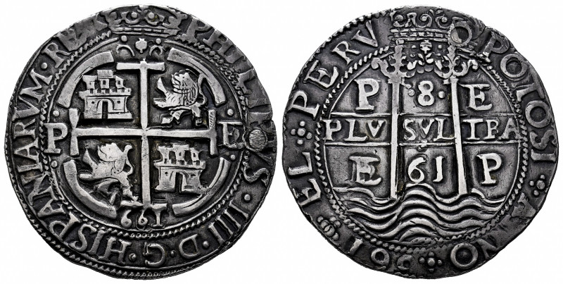 Philip IV (1621-1665). 8 reales. 1661. Potosí. E. (Cal-1428). (Lazaro-164, plate...