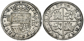 Philip IV (1621-1665). 8 reales. 1630. Segovia. P (Esteban Pedrera). (Cal-1588). Ag. 26,79 g. VIII on the right, vertical aqueduct and assayer left. T...