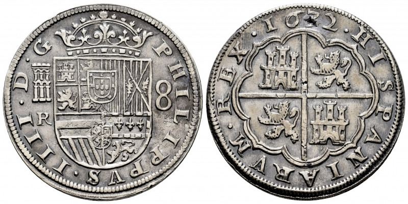 Philip IV (1621-1665). 8 reales. 1632. Segovia. R. (Cal-1601). Ag. 27,55 g. 8 to...