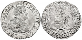 Philip IV (1621-1665). 1 ducaton. 1637. Antwerpen. (Tauler-2898). (Vti-1227). (Vanhoudt-642.AN). Ag. 32,37 g. Choice VF/Almost XF. Est...200,00. 

S...