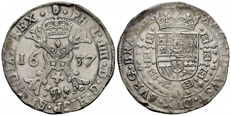 Philip IV (1621-1665). 1 patagon. 1637. Antwerpen. (Tauler-2624). (Vti-1009). (V...