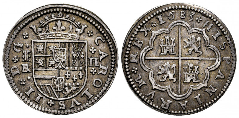 Charles II (1665-1700). 2 reales. 1683. Segovia. BR. (Cal-443). Ag. 6,40 g. Attr...