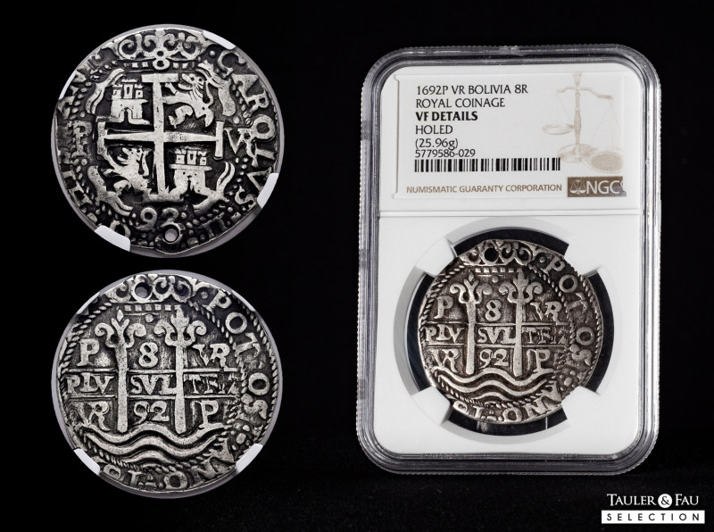 Charles II (1665-1700). 8 reales. 1692. Potosí. VR. (Cal-688). (Lazaro-230, R3)....