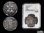 Charles II (1665-1700). 8 reales. 1692. Potosí. VR. (Cal-688). (Lazaro-230, R3). Ag. 25,96 g. "Royal" type. Slabbed by NGC as VF DETAILS. Holed. A few...