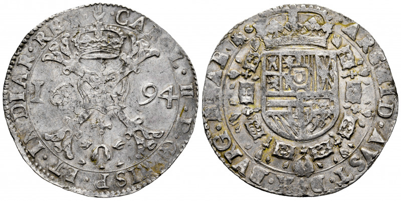 Charles II (1665-1700). 1 patagon. 1694. Antwerpen. (Tauler). (Vti-403). (Vanhou...