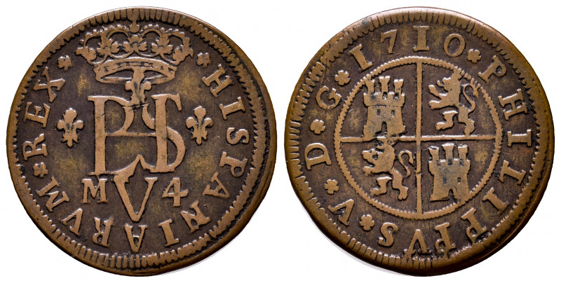 Philip V (1700-1746). 4 maravedis. 1710. Madrid. (Cal-85). (Jarabo-Sanahuja-O-01...