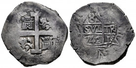 Philip V (1700-1746). 8 reales. 1742. Lima. V. (Cal-1321). Ag. 27,12 g. Double date. Ex Aureo 7/11/2007, lot 597. VF. Est...350,00. 

Spanish descri...