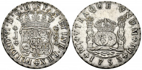 Ferdinand VI (1746-1759). 8 reales. 1753. Lima. J. (Cal-455). Ag. 27,01 g. AU/XF. Est...600,00. 

Spanish description: Fernando VI (1746-1759). 8 re...