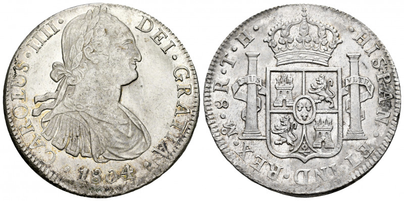 Charles IV (1788-1808). 8 reales. 1804. Mexico. TH. (Cal-980). Ag. 26,87 g. With...