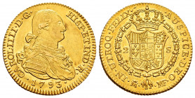 Charles IV (1788-1808). 2 escudos. 1793. Madrid. MF. (Cal-1279). Au. 6,72 g. Original luster. XF. Est...450,00. 

Spanish description: Carlos IV (17...
