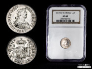Ferdinand VII (1808-1833). 1/2 real. 1811. Mexico. HJ. (Cal-392). Ag. Slabbed by NGC as MS63. Magnificent piece, scarce in this grade. NGC-MS. Est...3...