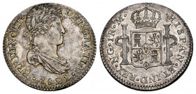 Ferdinand VII (1808-1833). 1 real. 1821. Guatemala. M. (Cal-561). Ag. 3,37 g. Original luster. Scarce in this grade. XF/AU. Est...300,00. 

Spanish ...
