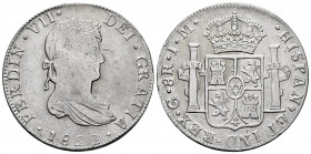 Ferdinand VII (1808-1833). 8 reales. 1822. Guanajuato. JM. (Cal-1218). Ag. 27,00 g. Scarce. Ex Cayon 10/05/2005, lot 2316. Choice VF. Est...500,00. 
...