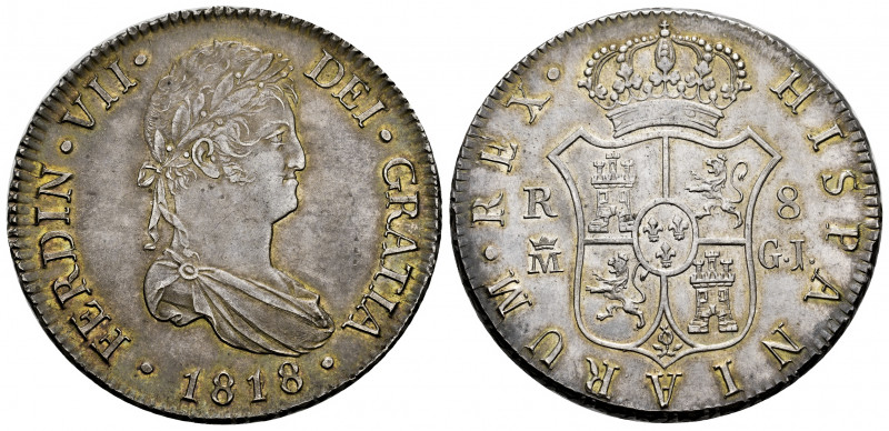 Ferdinand VII (1808-1833). 8 reales. 1818/28. Madrid. GJ. (Cal-1274). Ag. 27,20 ...