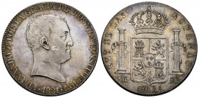 Ferdinand VII (1808-1833). 20 reales. 1821. Madrid. SR. (Cal-1281). Ag. 26,85 g. "Cabezon" type. Original luster. Old cabinet tone. Wonderful specimen...