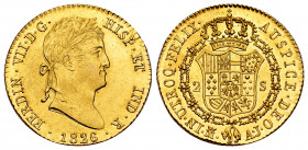 Ferdinand VII (1808-1833). 2 escudos. 1826. Madrid. AJ. (Cal-1632). Au. 6,80 g. Original luster. Gorgeous specimen. Mint state. Est...600,00. 

Span...