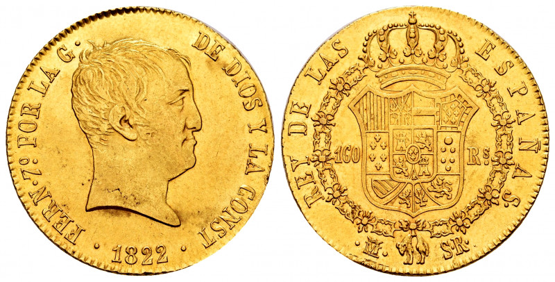 Ferdinand VII (1808-1833). 160 reales. 1822. Madrid. SR. (Cal-1719). Au. 13,52 g...