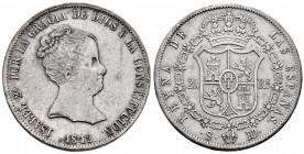 Elizabeth II (1833-1868). 20 reales. 1842. Sevilla. RD. (Cal-623). Ag. 26,89 g. Minor marks. Very rare, even more in this grade. Choice VF. Est...4000...