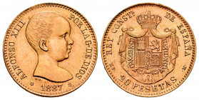 Spanish State (1936-1975). 20 pesetas. 1887*19-61. Madrid. MPM. (Cal-170). Au. 6,45 g. Mintage of 800 pieces. Rare. Almost MS. Est...450,00. 

Spani...
