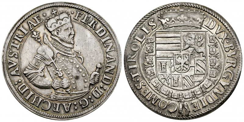Austria. Ferdinand II. 1 thaler. (1564–1595). (Dav-8097). Ag. 28,54 g. Ex H.D. R...