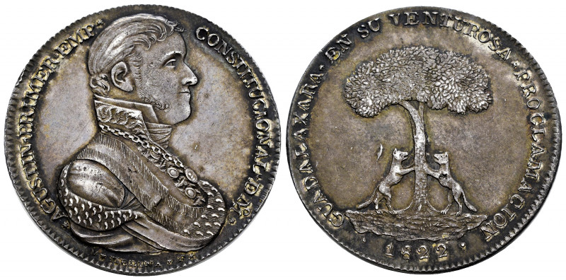 Mexico. Agustín de Iturbide. "Proclamation" medal. 1822. Guadalajara. (Grove-27a...