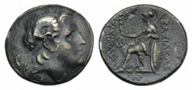 Kings of Thrace, Lysimachos (305-281 BC). AR Tetradrachm (27mm, 16.66g, 2h). Lysimacheia, c. 297-282 BC. Diademed head of the deified Alexander r., wi...