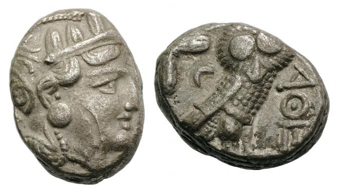 Attica, Athens, c. 327-294 BC. AR Tetradrachm (21mm, 16.59g, 9h). Head of Athena...