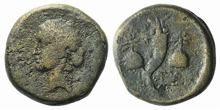 Mysia, Adramytion, c. 2nd century BC. Æ (21mm, 7.32g, 12h). Laureate head of Apo...