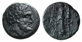 Mysia, Astyra. Tissaphernes (c. 400-395 BC). Æ (10mm, 1.70g, 11h). Bare head r. R/ Cult statue of Artemis Astyra. SNG BnF 124A. Good Fine - near VF