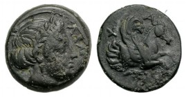 Mysia, Lampsakos, c. 4th-3rd century BC. Æ (18mm, 6.51g, 6h). Female head r. R/ Forepart of Pegasos r. SNG BnF 1220-1. Green patina, roughness, near V...