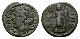 Mysia, Parion. Pseudo-autonomous issue, c. 3rd century AD. Æ (21mm, 5.54g, 12h). Bare head of Parion l. R/ Genius standing l., holding patera over alt...