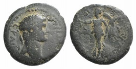 Titus (79-81). Lydia, Thyatira. Æ (19mm, 3.54g, 12h). Laureate head r. R/ Nike advancing l., holding wreath and palm branch. RPC II 940. Good Fine
