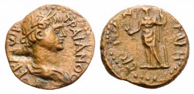 Trajan (98-117). Cilicia, Coracesium. Æ (17mm, 3.12g, 6h). Laureate and draped bust r. R/ Demeter standing l., holding corn-ears and long torch. RPC I...