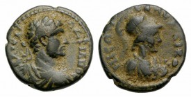 Hadrian (117-138). Lycaonia, Iconium. Æ (19mm, 5.38g, 6h). Laureate, draped and cuirassed bust r. R/ Helmeted bust of Athena r. RPC III 2824; SNG BnF ...