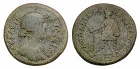 Faustina Junior (Augusta, 147-175). Phrygia, Hierapolis. Æ (28mm, 10.84g, 6h). Kl. Pollion, asiarch. Draped bust r. R/ Cybele seated l., wearing kalat...