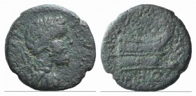 Septimius Severus (193-211). Thrace, Coela. Æ (17mm, 3.38g, 12h). Laureate, draped and cuirassed bust r., seen from behind. R/ Prow of galley r. Cf. M...