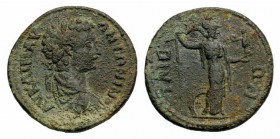 Caracalla (198-217). Troas, Ilium. Æ (26.5mm, 10.71g, 6h). Laureate, draped and cuirassed bust r. R/ Athena standing r., holding spear and Nike, shiel...