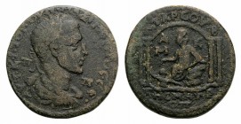 Maximinus I (235-238). Cilicia, Tarsus. Æ (34mm, 24.74g, 12h). Laureate, draped and cuirassed bust r. R/ Tyche, foot on river-god Kydnos swimming belo...