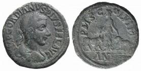 Gordian III (238-244). Moesia Superior, Viminacium. Æ (31mm, 23.58g, 12h), year 3 (= 241-2). Laureate, draped and cuirassed bust r. R/ Moesia Superior...