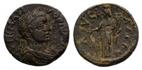 Gordian III (238-244). Phrygia, Lysias. Æ (23mm, 5.98g, 12h). Laureate, draped and cuirassed bust r. R/ Tyche standing l., holding rudder and cornucop...