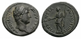 Hadrian (117-138). AR Denarius (17mm, 3.15g, 6h). Rome, c. 132-4. Laureate head r. R/ Clementia standing l., holding sceptre and patera. RIC II 206a; ...
