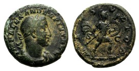 Severus Alexander (222-235). Æ Sestertius (24mm, 11.35g, 2h). Rome, 231-5. Laureate, draped and cuirassed bust r. R/ Mars advancing r., holding spear ...
