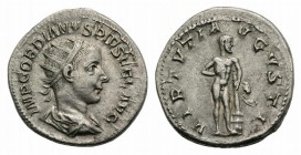 Gordian III (238-244). AR Antoninianus (21mm, 4.54g, 7h). Rome, 241-3. Radiate, draped and cuirassed bust r. R/ Hercules standing r., his r. hand on h...