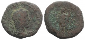 Gallienus (253-268). Æ Sestertius (28mm, 17.62g, 11h). Rome, c. 253-4. Laureate, draped and cuirassed bust r R/ Virtus standing l., holding spear and ...