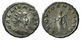 Gallienus (253-268). AR Antoninianus (19mm, 2.98g, 12h). Antioch , c. 266-8. Radiate and cuirassed bust r.. R/ Mercury standing l., holding purse and ...