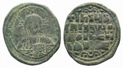 Anonymous, time of Basil II and Constantine VIII, c. 1020-1028. Æ 40 Nummi (33mm, 13.85g, 6h). Uncertain (Thessalonica?) mint. Facing bust of Christ P...