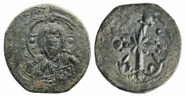 Anonymous, time of Nicephorus III (1078-1081). Æ 40 Nummi (26mm, 4.88g, 6h). Constantinople. Bust of Christ Pantokrator facing, raising hand in benedi...