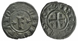 Italy, Brindisi. Federico II (1197-1250). BI Denaro, AD 1248 (15mm, 0.82g, 6h). Large F with stars. R/ Cross; four stars in the quarters. Spahr 148. V...