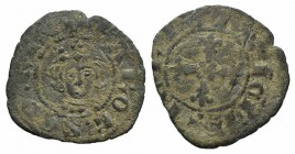 Italy, Napoli. Carlo II d’Angiò (1285-1309). BI Denaro Regale (18mm, 0.76g). Crowned bust facing. R/ Cross. P.R.4; MIR 25. Good Fine - near VF