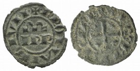 Italy, Sicily, Messina. Federico II (1197-1250). BI Denaro, AD 1245 (17mm, 0.67g). IPR. R/ Cross, four crescents in quarters. Spahr 135; MIR 100. VF /...